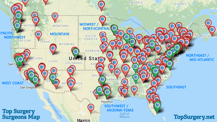 FTM Top Surgery Surgeons Map